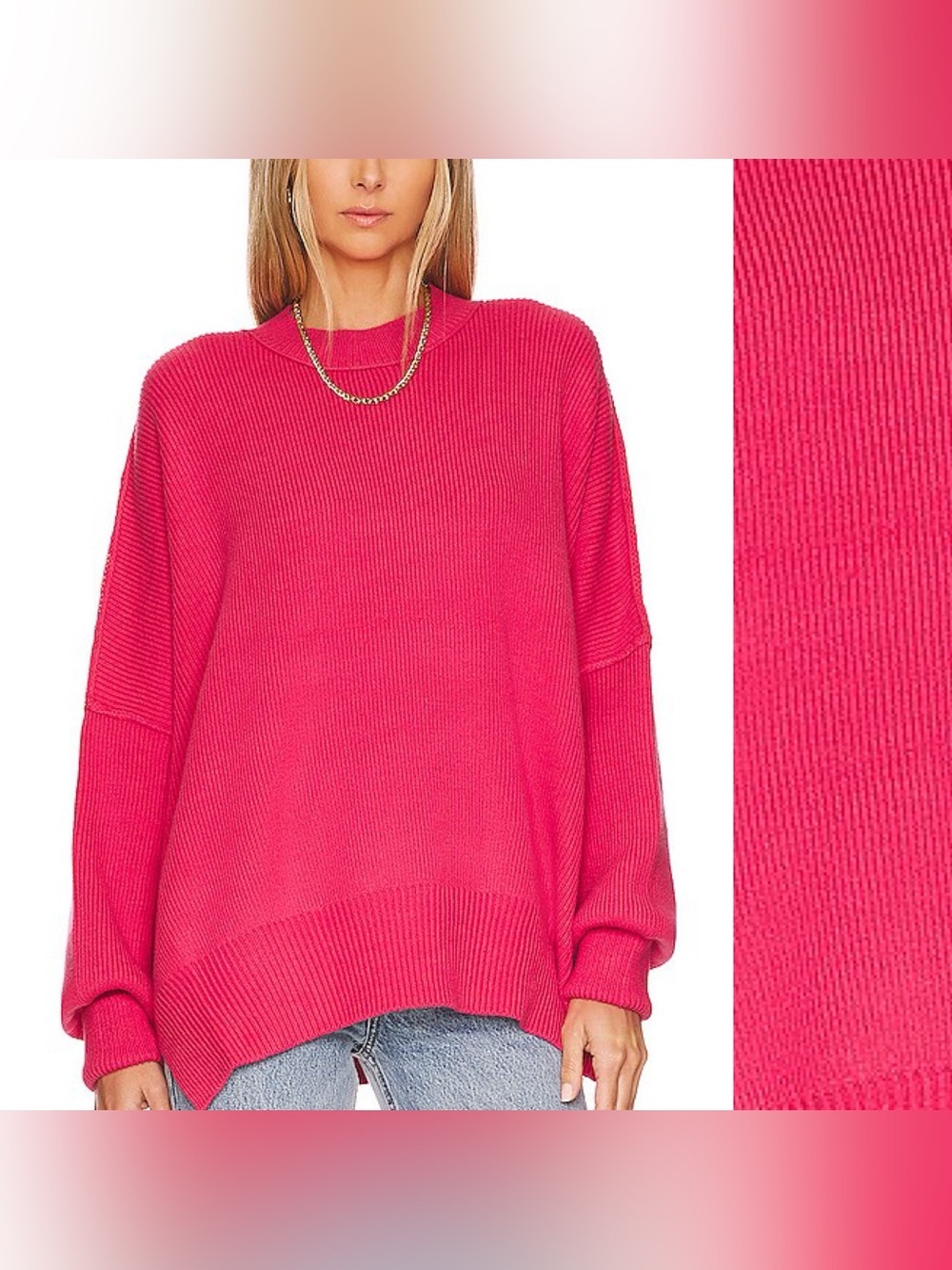 Free People Easy Street Tunic in Strawberry Spritz sz S